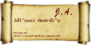 Jánosi András névjegykártya