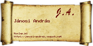 Jánosi András névjegykártya